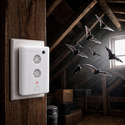 2026 Ultrasonic Bird Repeller & Bat Deterrent for Attic Woodpecker Deterrent for House Pigeon Repellent Indoor to Keep Birds Bats Away from Patio Rooftops Porch Balconies(2Pack)