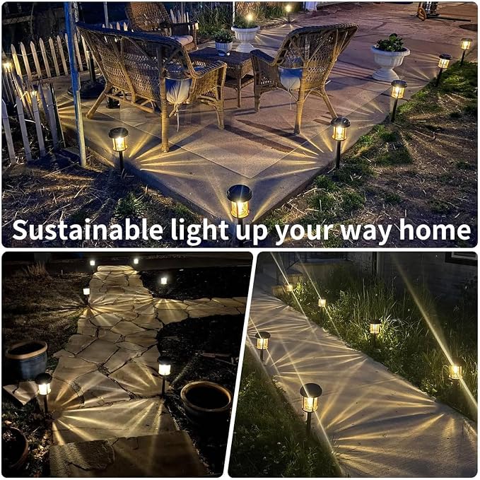 XMCOSY+ Solar Pathway Lights Outdoor, 6 Pack Solar Powered Garden Lights, 20 LM LED Glass Landscape Lights, Waterproof Lighting for Garden Yard Landscape Driveway Walkway