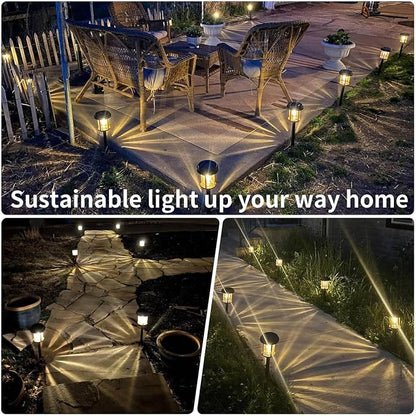 XMCOSY+ Solar Pathway Lights Outdoor, 6 Pack Solar Powered Garden Lights, 20 LM LED Glass Landscape Lights, Waterproof Lighting for Garden Yard Landscape Driveway Walkway