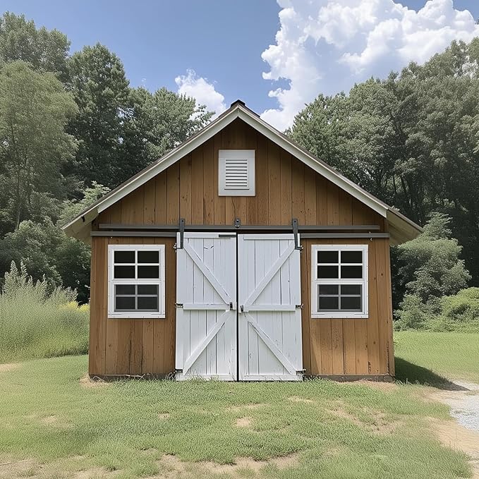 2 Pack Shed Windows 18" W x 23" H Flush Mount, White Household Windows for Playhouses, Barns, Chicken Coop