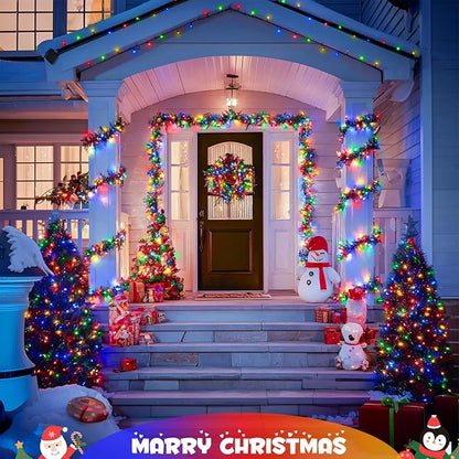 JMEXSUSS 2 Pack Solar Christmas Lights, Total 400 LED 151FT, Multi-Colored | Christmas Lights Outdoor Waterproof, 8 Modes Solar String Lights for Outside Patio Yard Christmas Tree Xmas Decorations