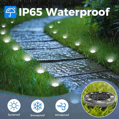 Peasur Mini Solar Ground Lights, 30 Pack Flat Solar Disc Lights Outdoor Waterproof, 2.3 Inch Small Solar Garden Lights Landscape Lighting for Outside Pathway Garden Yard Lawn Walkway,Cool White
