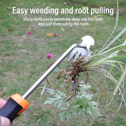 Weed Remover Tool,Garden Weed Tool, Portable Garden Weeding Tool for Vegetable Gardening Backyard Farm Planting & Weeding (Rubber Handle)