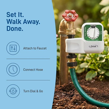 Orbit 62024 Single-Dial Hose Watering Digital Timer, "3"" x 7.5"" x 9.5"""