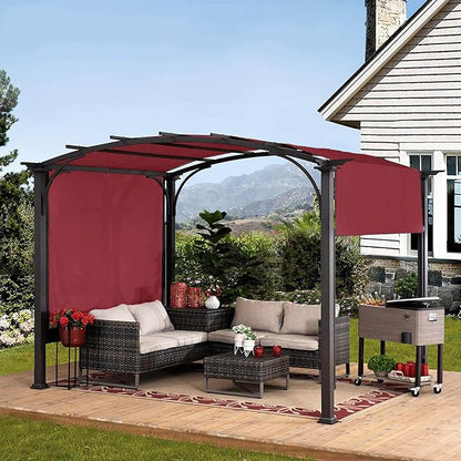 Universal Doubleton Steel Pergola Replacement Cover for Pergola Structures L-PG080PST, 80''x 205'' (Burgundy)