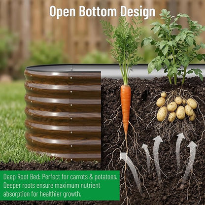 SnugNiture Galvanized Steel Raised Garden Bed Kit - 4x2x2 ft Large Metal Planter Box for Vegetables, Flowers, Herbs | Easy Assembly, Open Bottom Design