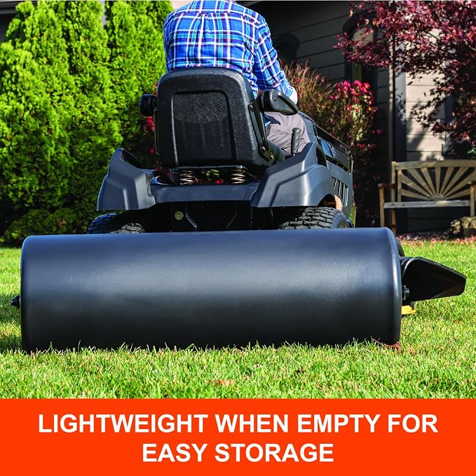 Agri-Fab 18 in x 48 in Tow Behind Poly Lawn Roller for Lawn and Garden Tractors, 550 lb Water Capacity, Made in USA
