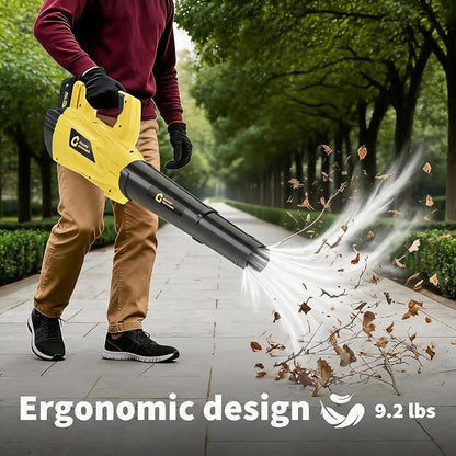 GarveeTech Electric Leaf Blower with Battery and Charger | Cordless Leaf Blower with 700CFM & 250MPH, 20V Handheld Battery Leaf Blowers for Lawn Care, Leaves Cleaning, Dust Blowing