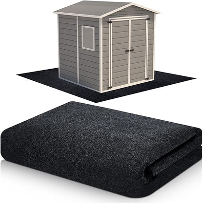 Haull Shed Floor Mat 8.2 x 8.2 ft, Outdoor Storage Sheds Flooring Mat with Waterproof PE Backing, Absorbent Felt Top, Non Slip Washable Protector Rug for Garden, Garage, Carport, Shed Not Included