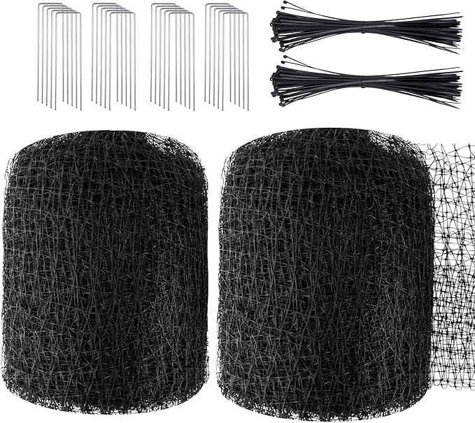 SPORTYOUTH Bird Netting Garden Deer Fence Netting 2 Pack 5x100 ft | Heavy Duty PP, Anti Birds Chicken Squirrels, Animals Barrier Net for Fruits Trees Vegetables Plants Flowers Protection