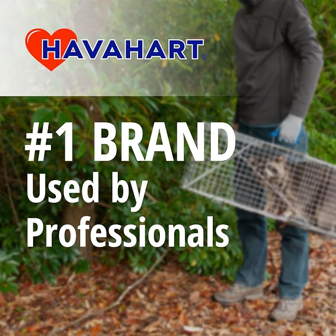 Havahart Large 1-Door Live Animal Trap for Raccoons, Cats, Bobcats, Beavers | Heavy Duty Humane Catch and Release Cage Trap for Outdoor Pest Control, 1079SR