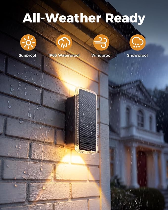 vighep Solar Fence Lights Outdoor 8 Pack, 5CCT(3000K-6000K) Up and Down Solar Wall Lights, IP65 Waterproof Dusk to Dawn Fence Lights Solar Powered for Patio, Porch, Backyard, Garage, Wall Decor