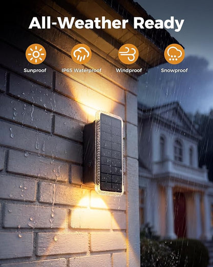 vighep Solar Fence Lights Outdoor 8 Pack, 5CCT(3000K-6000K) Up and Down Solar Wall Lights, IP65 Waterproof Dusk to Dawn Fence Lights Solar Powered for Patio, Porch, Backyard, Garage, Wall Decor