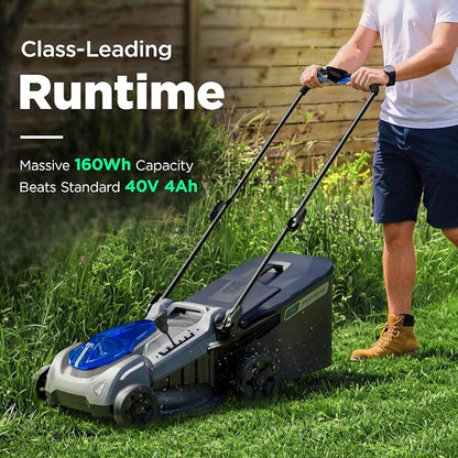 14" Cordless Lawn Mower, 40V Lightweight Push Mower with 4.0Ah Battery & Charger, Ultra-Quiet Motor for Small Yards, Lawn Care, Backyard Maintenance