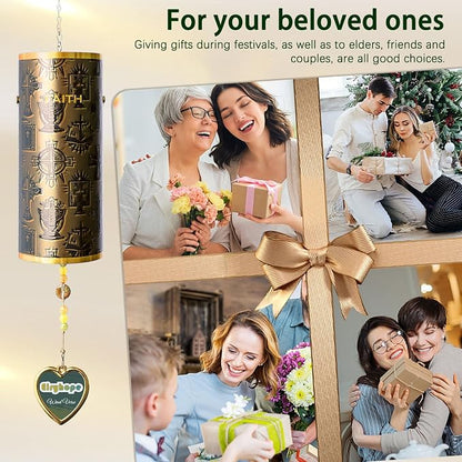 Wind Chimes for Outside Deep Tone - Faith-Inspired Windbell Resonance Serenity Bell, 17" Outdoor Windchimes for Home Garden Church Decor, Christian Easter Baptism Memorial Gift