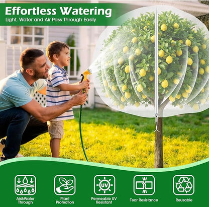 10'x10' Fruit Tree Netting Cover with Zipper and Drawstring | Ultra-Fine Mesh Garden Plant Insect Pest Net Barrier to Prevent Squirrel Bird Deer Cicadas Bag for Blueberry Tomato-1Pcs
