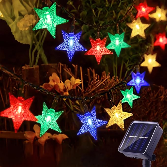 Twinkle Solar Star String Lights Outdoor Waterproof 39FT/100L Fairy Lights | 8 Modes Camping Garden Wedding Party Tree Holidays Backyard Patio