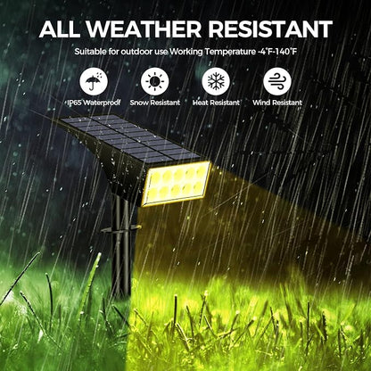 WENATY Solar Lights Outdoor Waterproof IP65, [12 Pack/4 Modes] Spot Solar Light for Outside, Dusk to Dawn LED Solar Powered Yard Garden Landscape Lighting Spotlights for Path Patio Walkway, Warm White