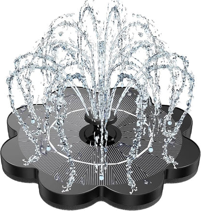 Yzert Solar Fountain Flower Shape-No Battery, Glass 3.5W Solar Water Fountain with 7 Nozzles & 4 Fixer Rods,Solar Fountain Pump for Bird Bath, Outdoor, Pool, Garden, Pond & Flower Pot