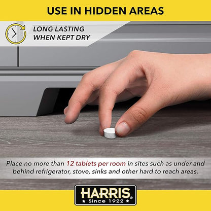 Harris Roach Tablets, Boric Acid Roach and Insects Killer with Lure, Alternative to Bait Traps (6oz, 145 Tablets), Yellow