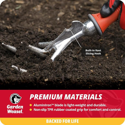 Garden Weasel 3-Piece Hand Tool Combo Set | Trowel, Transplanter and Cultivator | Heavy Duty Lawn and Garden Set, Digging, Planting, and Weeding | 91370