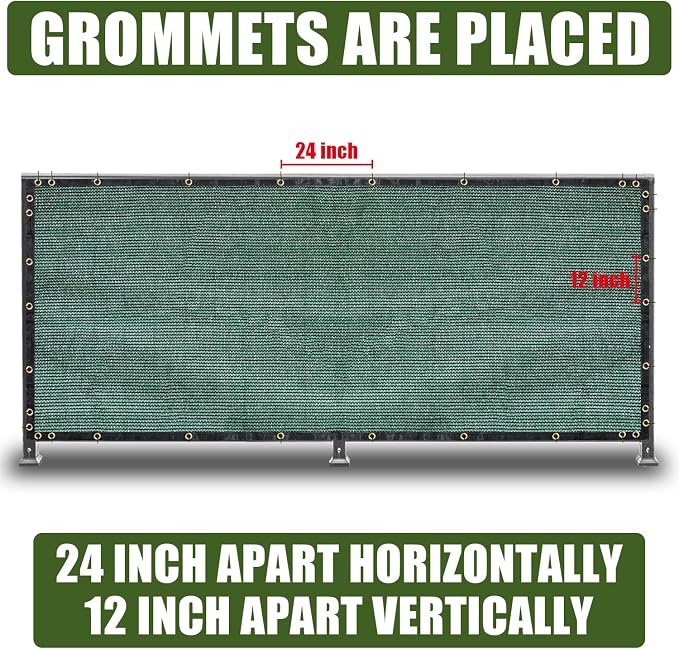Green 5FT X 50FT Outdoor Privacy Screen Fence & Mesh Shade Net Cover, Ideal for Garden and Backyard - Enhances Privacy for Fencing & Chain Link, Perfect for Patio Privacy Wall, Slats，Freestanding