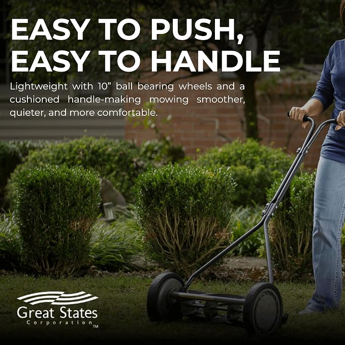 Great States 415-16 16-Inch Reel Lawn Mower with T-Style Handle