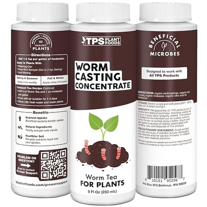 Worm Casting Tea Concentrate – Liquid Microbial Supplement for Living Soil, Stronger Roots & Healthier Plants, 32 oz