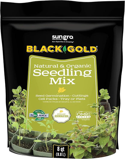 SunGro Horticulture Seedling Mix - Organic Seed Starting Mix - 8 Quart - Lime, Perlite, Sphagnum Peat Moss