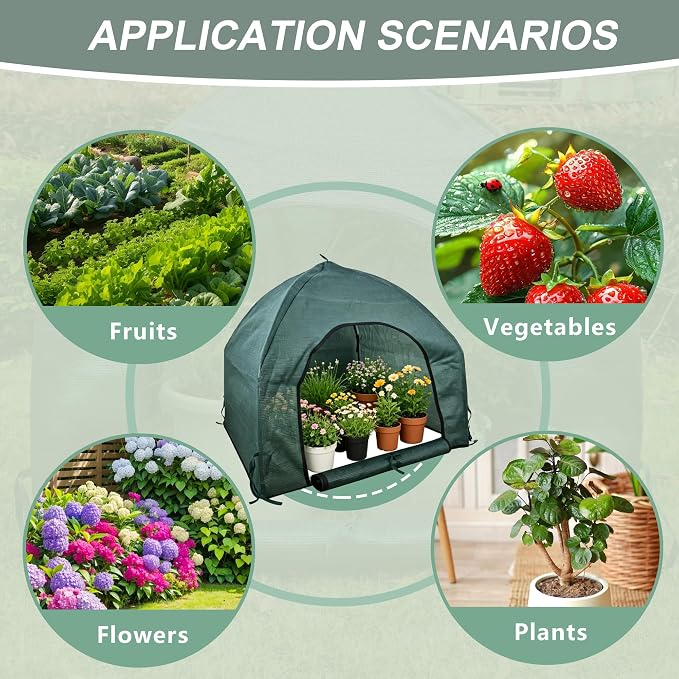 75% Shade Plant Protection Cover for All Seasons, 4.3 * 4.3 * 3 FT Heavy-Duty Garden Tent with Zipper Door, Protect Plants from Sun, Wind, Animals for Summer Shade