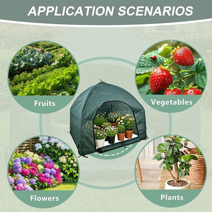 75% Shade Plant Protection Cover for All Seasons, 4.3 * 4.3 * 3 FT Heavy-Duty Garden Tent with Zipper Door, Protect Plants from Sun, Wind, Animals for Summer Shade