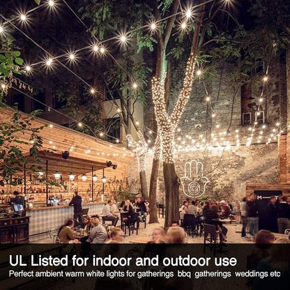 Banord 50FT G40 Globe String Lights with 26 Dimmable Plastic Bulbs, 2700K Waterproof Outdoor LED Lights for Patio, Porch, Cafe, Backyard, E12 Screw Base