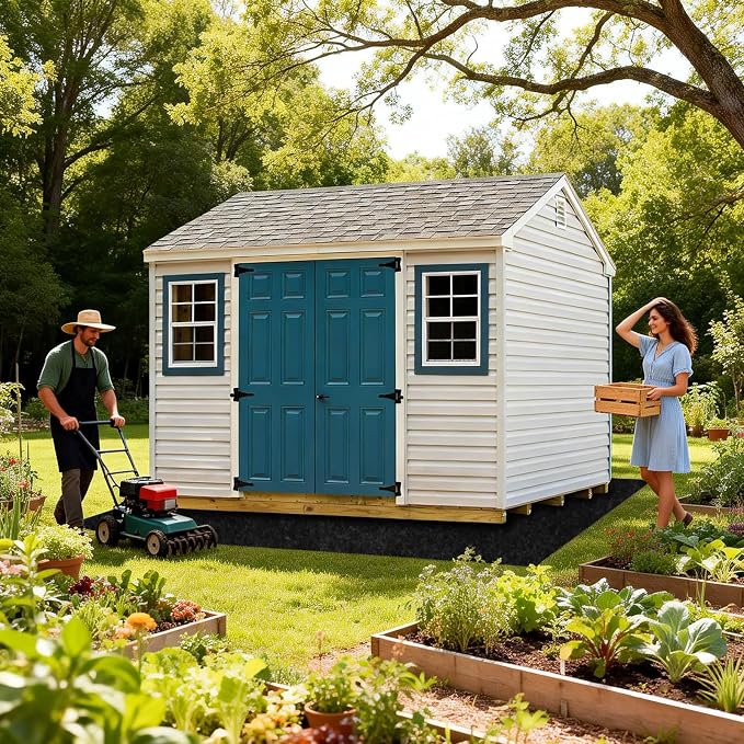4x6 FT Outdoor Storage Shed Floor Mat,Waterproof Washable Garden Flooring Pad with Non Slip Backing for Dust, Oil, Protection, Storage Shed Not Included(Black)