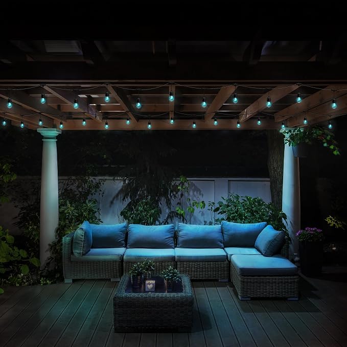 Feit Electric 24ft LED String Light, Color Changing, 3000K Bright White, 15,000-Hour Lifetime, Heavy-Duty 18/2 Cord for Outdoor Use Only, Linkable, Remote Control Included, SL24-12/RGBW/WFIL