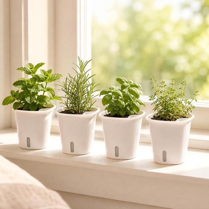 3" Self Watering Pots - 10 Sets Planter Pots for Indoor Plants With Water Level Indicator and Multiple Vents - for House Plants, Flowers, Herbs
