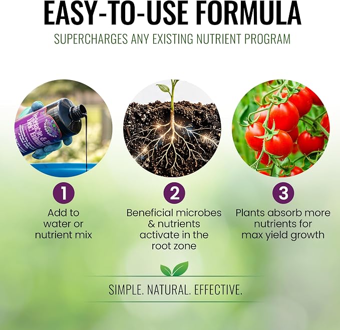 Microbe Life Hydroponics Fruit and Vegetable Plant Growth Yield Enhancer Supplement, Plant Nutrients for Better Growth and Yield, Use with Any Feeding Systems Including Hydroponics or Soil, 16 Ounces