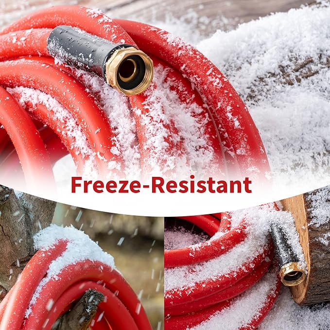 Garden Hose 20ft x 3/4” Hot Water Hose, Heavy Duty -50°F to 190°F,Burst 600Psi Flexible Upgraded Rubber Hoses,3/4” Solid Fittings for All-weather Outdoor Lawn & Garden