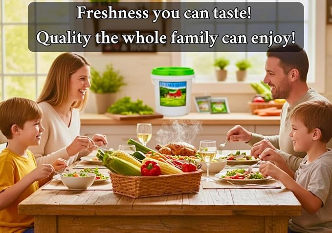 B&KM Farms 100,000+ Heirloom Survival Seed Kit | 50+ Non-GMO Vegetable & Fruit Varieties | 100 Seed Packets | 5-15 Year Food Storage | Weatherproof Bucket for A Sustainable, Self-Sufficient Garden