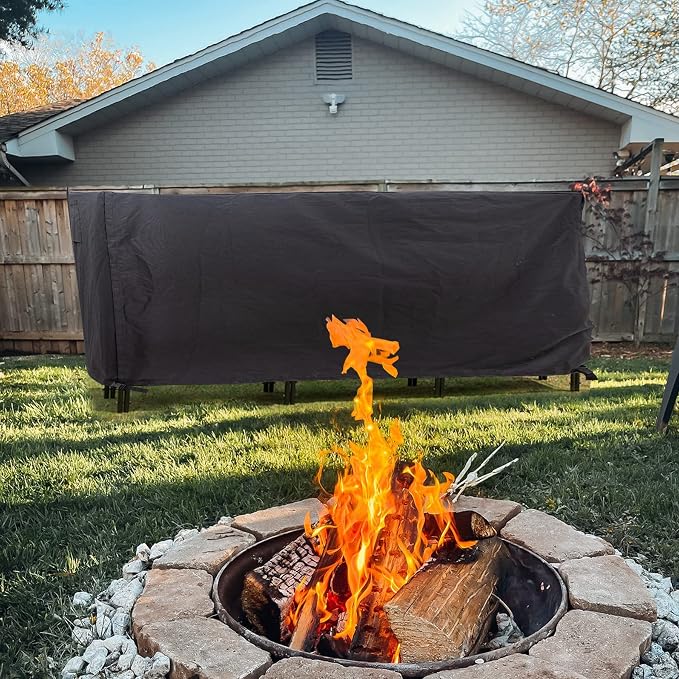 Heavy Duty Waterproof 600D Oxford Fabric Firewood Log Rack Cover, Black, 8-Feet