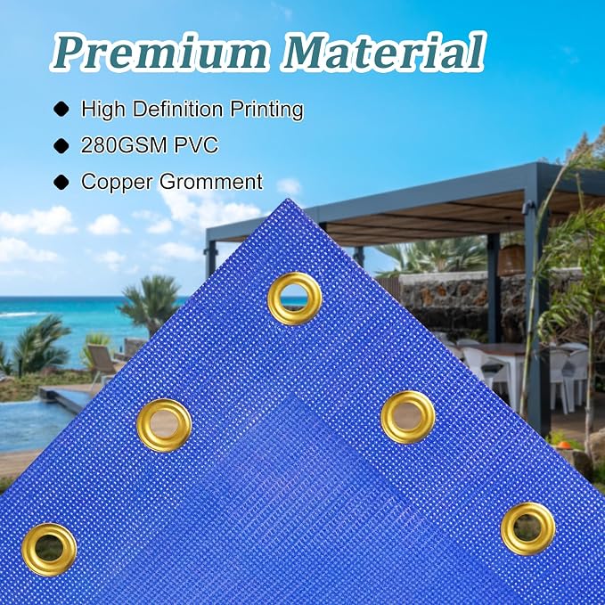 Shade&Beyond Custom Design Patio & Gazebo Backdrop Screen, Full-Color Printed PVC Shade Cloth with UV Resistant, Sun Shade Cover for Outdoor, Garden, Backyard, Balcony, GN01