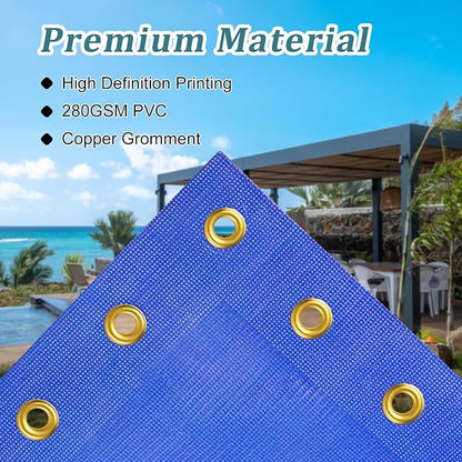 Shade&Beyond Custom Design Patio & Gazebo Backdrop Screen, Full-Color Printed PVC Shade Cloth with UV Resistant, Sun Shade Cover for Outdoor, Garden, Backyard, Balcony, GN01
