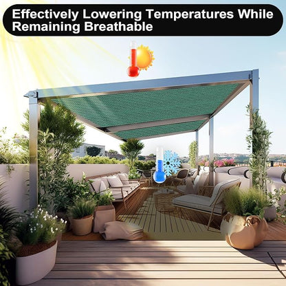 Artpuch 90% Sun Shade Cloth, 6 x 20 FT Pergola Shade Cover Canopy with Grommets, Sun Screen Fabric Tarp for Patio, Outdoor, Garden, Backyard, Green