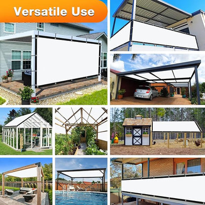 Artpuch Outdoor Pergola Shade Cover 5' X 7' Sun Shade Cloth with Grommets, 90% UV Protection Canopy Patio Privacy Screen (Customized Available) GN107, White
