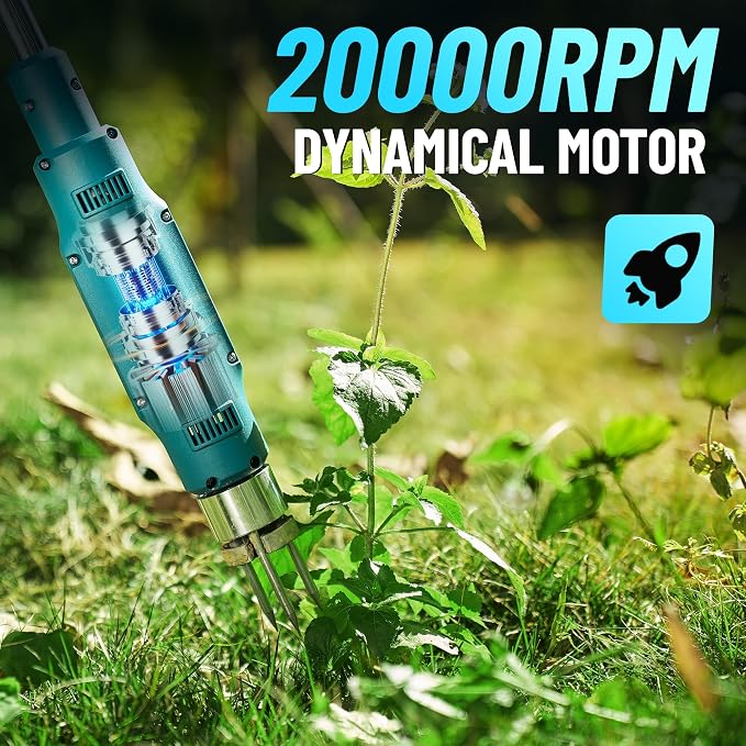 Seesii Electric Stand Up Weed Puller Tool with 20000RPM High-Torque Motor, TD4000 Battery Powered Garden Weeder Total 4000mAh, 3-Claw Steel Head for Smooth Weeding,Gift for Garden Enthusiasts