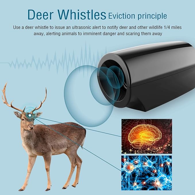 Elook Deer Warning Whistles Device for Car, Save Deer Whistle with Upgraded Acrylic Double-Sided Tape, Mini Size, 4 Pack (Patent Registered)