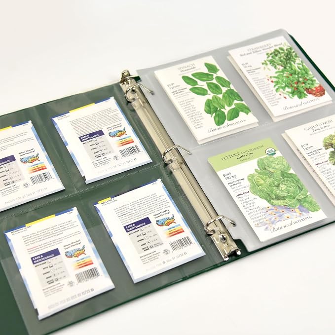 Samsill 4 Pocket Garden Seed Storage Sheet Protectors, 40 Pack, Fits Standard 3 Ring Binder, 4" x 5.75" Ultra Clear Pockets, Top Loading Seed Organizer Sleeves, 160 Pockets