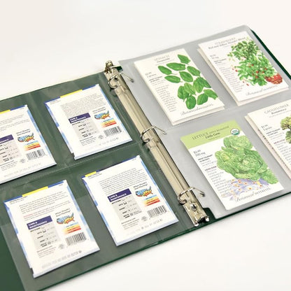 Samsill 4 Pocket Garden Seed Storage Sheet Protectors, 40 Pack, Fits Standard 3 Ring Binder, 4" x 5.75" Ultra Clear Pockets, Top Loading Seed Organizer Sleeves, 160 Pockets