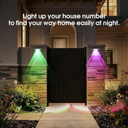 Solar Fence Lights Outdoor, Warm White & RGB Combo 8 Modes Color Changing Fence Lights Solar Powered for Outside, LED IP65 Waterproof Solar Patio Light for Step, Pathway, Garden, Deck, Stairs - 8 Pack