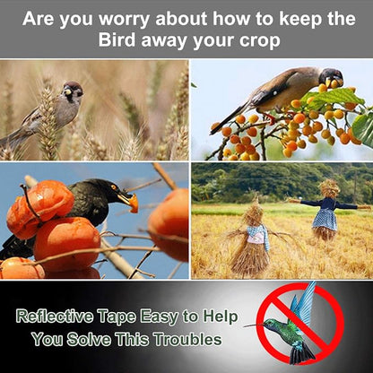 iFealClear 4 Pack Bird Reflective Scare Tapes, Dual-Sided Pigeon Scare Tapes for Garden, Farm, Outdoor, 1048ft Bird Reflective Tape to Keep Away Woodpecker, Blackbirds, Grackles, Herons
