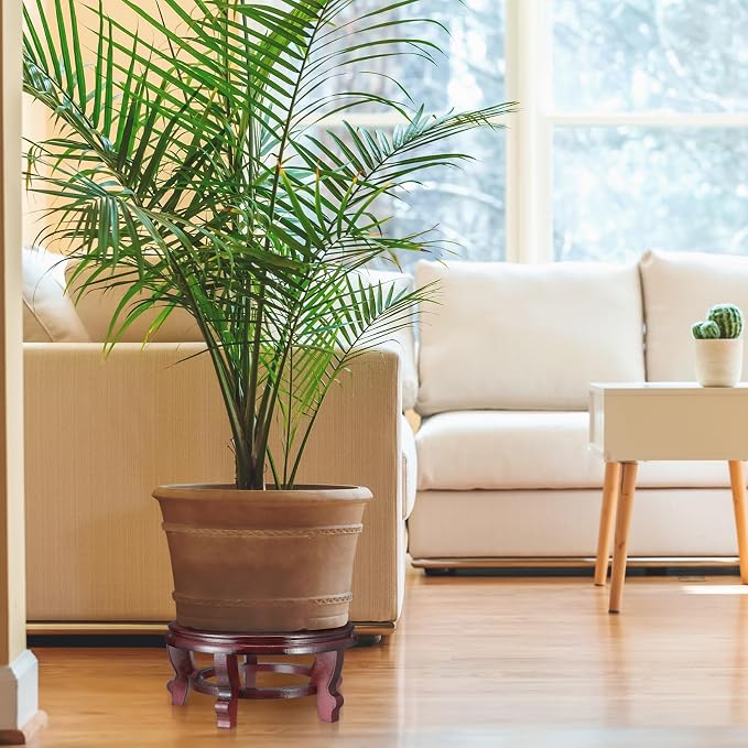 Colingmill 10.5 Inches Wooden Planter Stand Indoor Chinese Vase Fishbowl Display Stands Asian Vase Pot Traditional Stands for Home Indoor Plants Outdoor Decoration